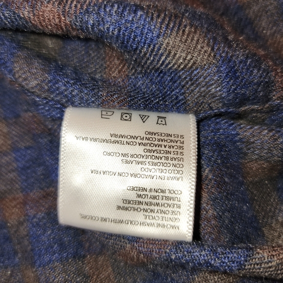 Weatherproof Vintage Shirt Mens 2XL Blue Brown Plaid Flannel Button Down Pocket - Picture 7 of 10